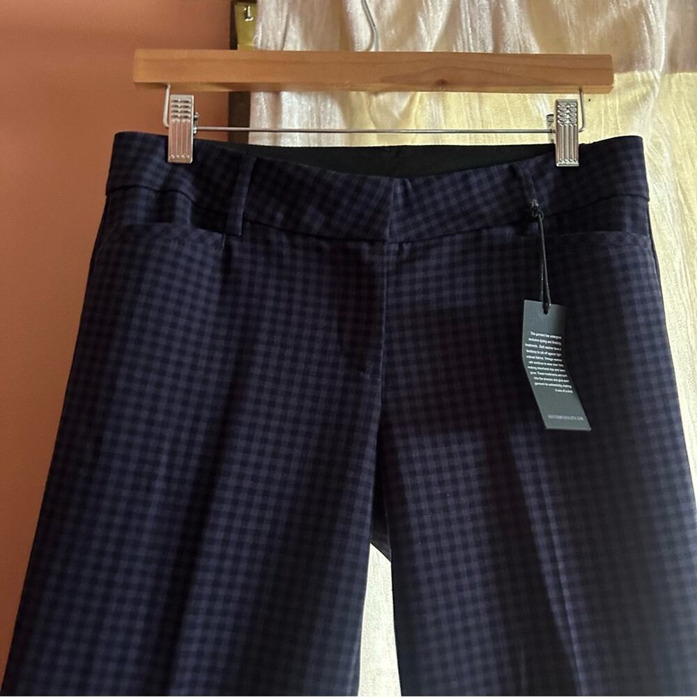 Kut from the Kloth Checker Dress Pants Trousers Purple Black Gingham NWT Size 2